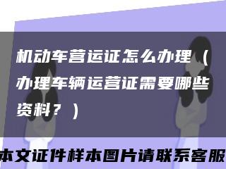 機動車營運證怎么辦理（辦理車輛運營證需要哪些資料？）縮略圖
