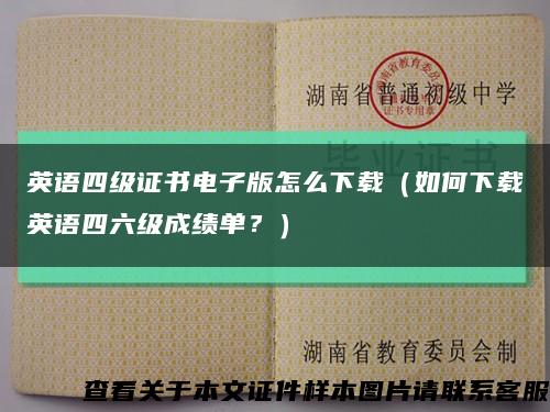 英語四級證書電子版怎么下載（如何下載英語四六級成績單？）縮略圖