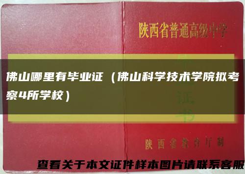 佛山哪里有畢業證（佛山科學技術學院擬考察4所學校）縮略圖