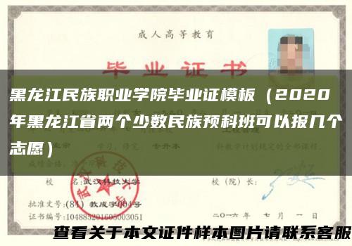 黑龍江民族職業學院畢業證模板（2020年黑龍江省兩個少數民族預科班可以報幾個志愿）縮略圖