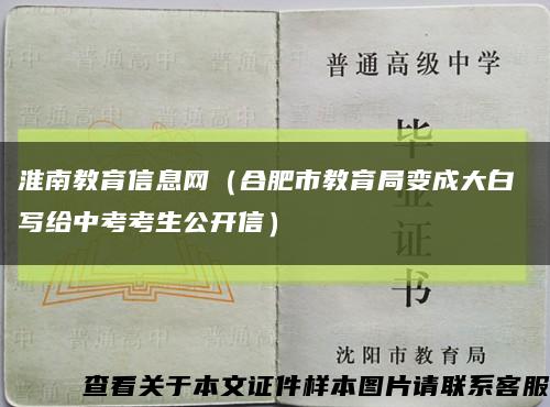 淮南教育信息網（合肥市教育局變成大白 寫給中考考生公開信）縮略圖
