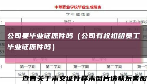 公司要畢業證原件嗎（公司有權扣留員工畢業證原件嗎）縮略圖