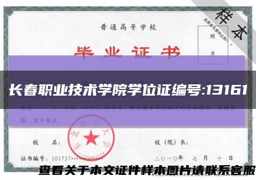 長春職業技術學院學位證編號:13161縮略圖