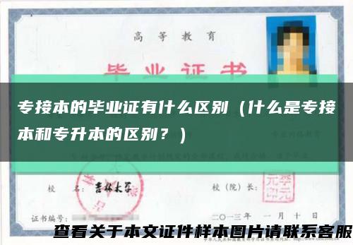 專接本的畢業證有什么區別（什么是專接本和專升本的區別？）縮略圖