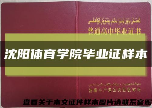 沈陽體育學院畢業證樣本縮略圖