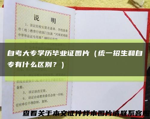 自考大專學歷畢業證圖片（統一招生和自專有什么區別？）縮略圖