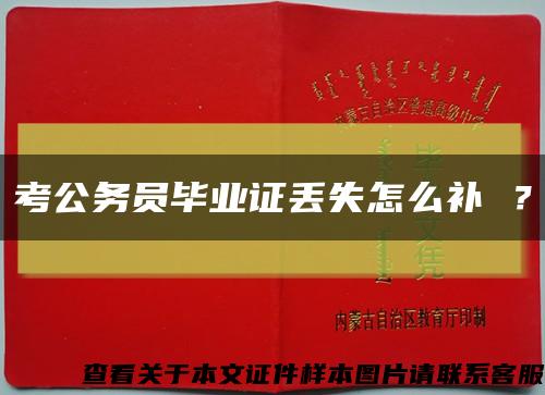 考公務員畢業證丟失怎么補 ？縮略圖