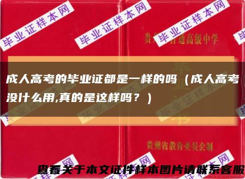 成人高考的畢業證都是一樣的嗎（成人高考沒什么用,真的是這樣嗎？）縮略圖