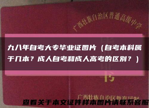 九八年自考大專畢業證圖片（自考本科屬于幾本？成人自考和成人高考的區別？）縮略圖