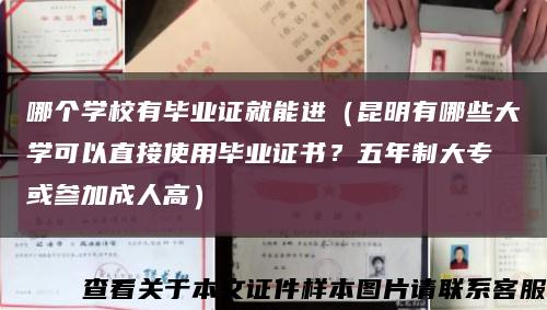 哪個學校有畢業證就能進（昆明有哪些大學可以直接使用畢業證書？五年制大專 或參加成人高）縮略圖