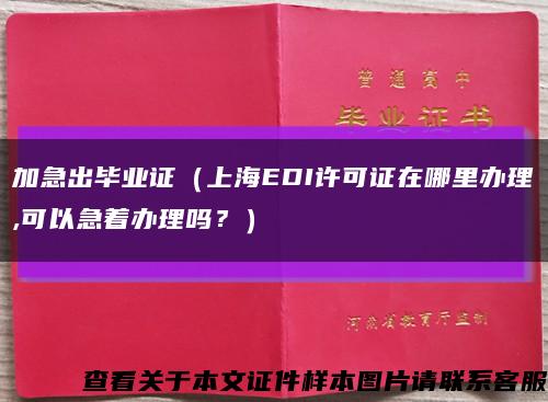 加急出畢業證（上海EDI許可證在哪里辦理,可以急著辦理嗎？）縮略圖