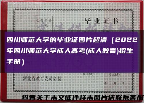 四川師范大學的畢業證圖片超清（2022年四川師范大學成人高考(成人教育)招生手冊）縮略圖