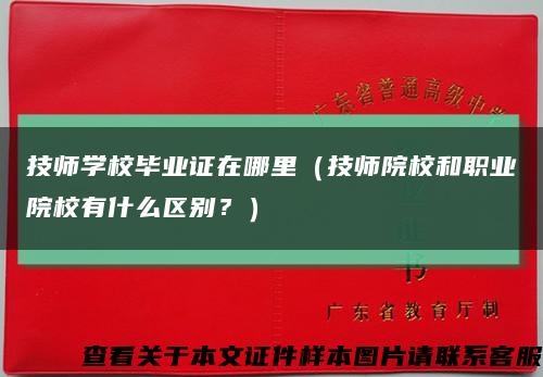技師學校畢業證在哪里（技師院校和職業院校有什么區別？）縮略圖
