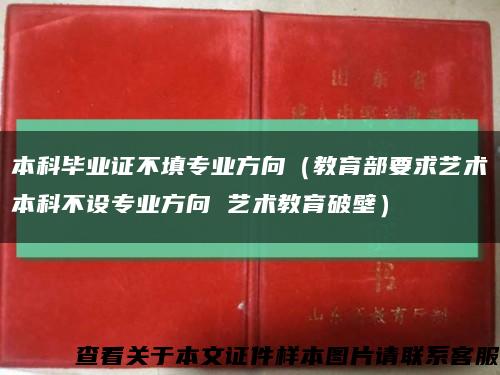 本科畢業證不填專業方向（教育部要求藝術本科不設專業方向 藝術教育破壁）縮略圖