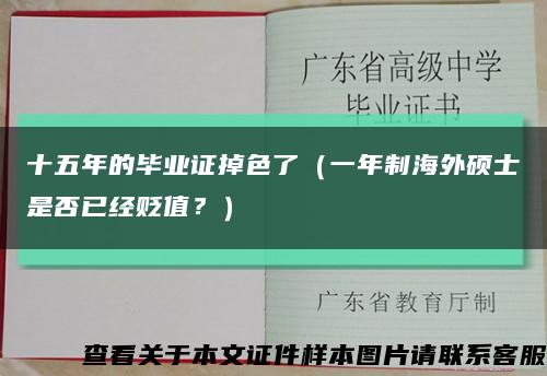 十五年的畢業證掉色了（一年制海外碩士是否已經貶值？）縮略圖