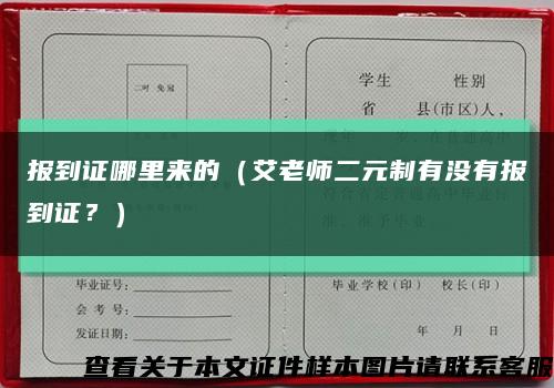 報到證哪里來的（艾老師二元制有沒有報到證？）縮略圖