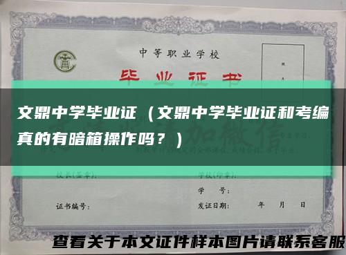 文鼎中學畢業證（文鼎中學畢業證和考編真的有暗箱操作嗎？）縮略圖