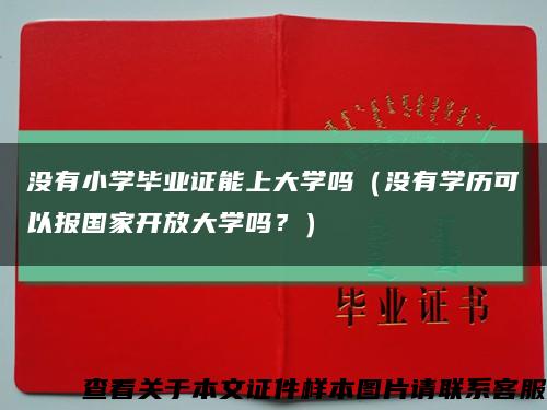 沒有小學畢業證能上大學嗎（沒有學歷可以報國家開放大學嗎？）縮略圖