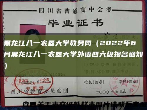 黑龍江八一農墾大學教務網（2022年6月黑龍江八一農墾大學外語四六級報名通知）縮略圖