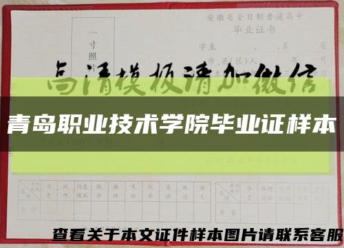 青島職業技術學院畢業證樣本縮略圖