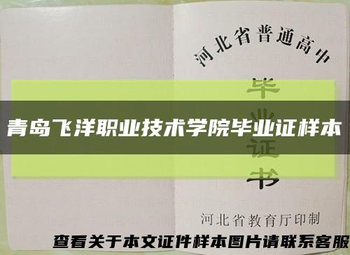 青島飛洋職業技術學院畢業證樣本縮略圖