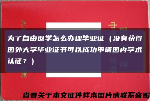 為了自由退學怎么辦理畢業證（沒有獲得國外大學畢業證書可以成功申請國內學術認證？）縮略圖
