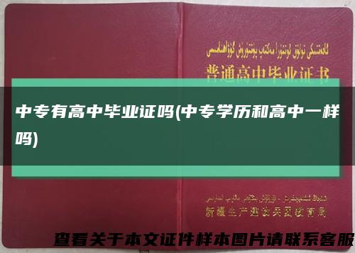 中專有高中畢業證嗎(中專學歷和高中一樣嗎)縮略圖