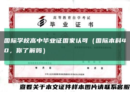 國際學校高中畢業證國家認可（國際本科40，你了解嗎）縮略圖