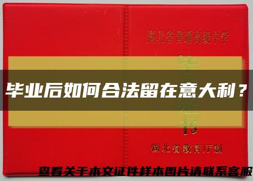 畢業后如何合法留在意大利？縮略圖
