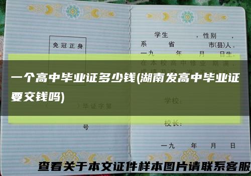 一個高中畢業證多少錢(湖南發高中畢業證要交錢嗎)縮略圖
