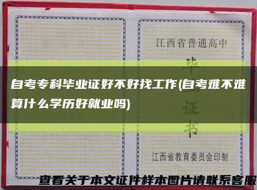 自考?？飘厴I證好不好找工作(自考難不難算什么學歷好就業嗎)縮略圖