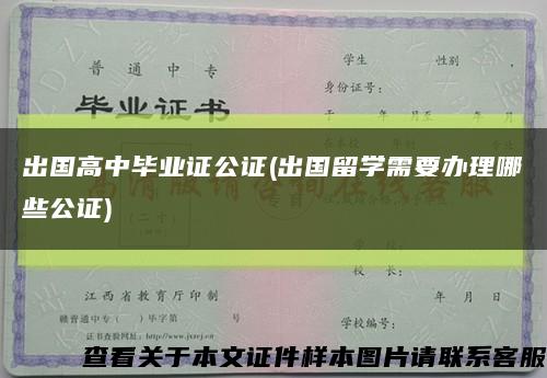 出國高中畢業證公證(出國留學需要辦理哪些公證)縮略圖
