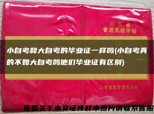 小自考和大自考的畢業證一樣嗎(小自考真的不如大自考嗎他們畢業證有區別)縮略圖