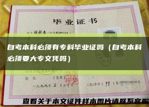 自考本科必須有?？飘厴I證嗎（自考本科必須要大專文憑嗎）縮略圖