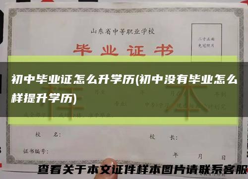 初中畢業證怎么升學歷(初中沒有畢業怎么樣提升學歷)縮略圖