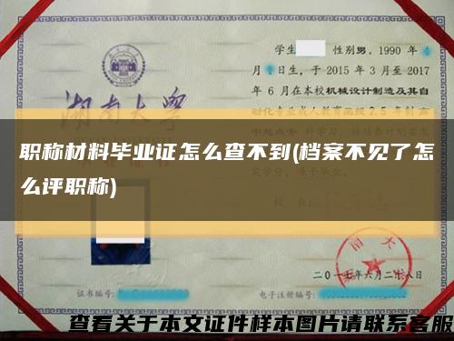 職稱材料畢業證怎么查不到(檔案不見了怎么評職稱)縮略圖