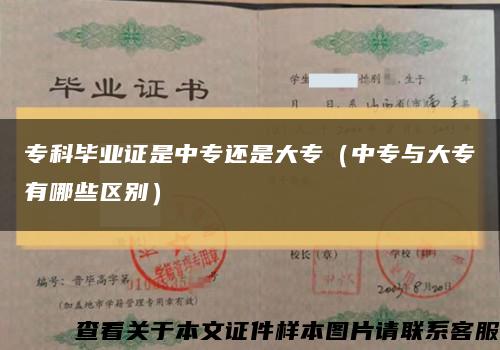 ?？飘厴I證是中專還是大專（中專與大專有哪些區別）縮略圖