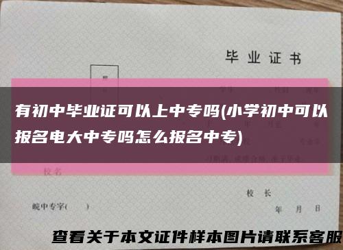有初中畢業證可以上中專嗎(小學初中可以報名電大中專嗎怎么報名中專)縮略圖