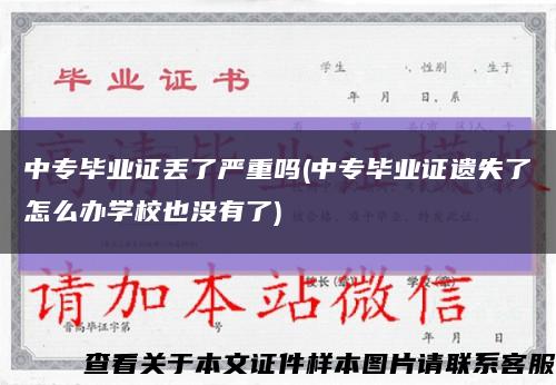 中專畢業證丟了嚴重嗎(中專畢業證遺失了怎么辦學校也沒有了)縮略圖