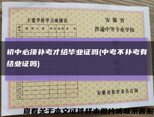 初中必須補考才給畢業證嗎(中考不補考有結業證嗎)縮略圖