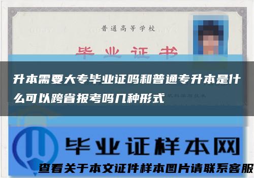 升本需要大專畢業證嗎和普通專升本是什么可以跨省報考嗎幾種形式縮略圖