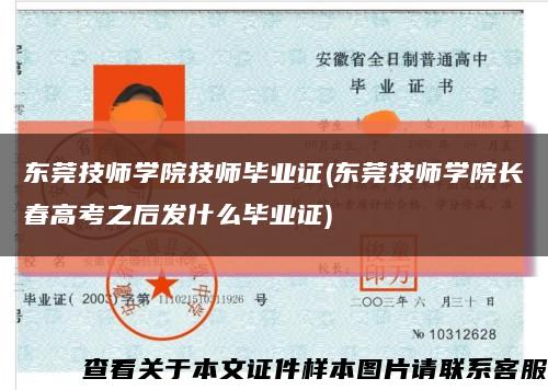 東莞技師學院技師畢業證(東莞技師學院長春高考之后發什么畢業證)縮略圖
