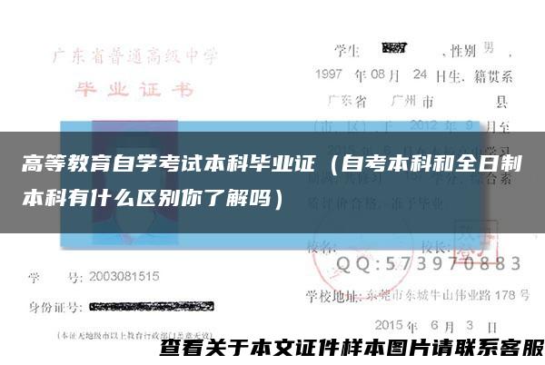 高等教育自學考試本科畢業證（自考本科和全日制本科有什么區別你了解嗎）縮略圖