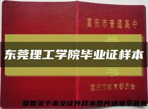 東莞理工學院畢業證樣本縮略圖
