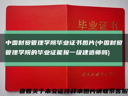 中國財貿管理學院畢業證書圖片(中國財貿管理學院的畢業證能報一級建造師嗎)縮略圖