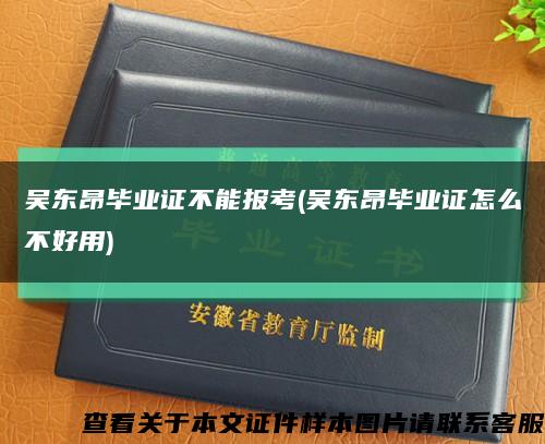 吳東昂畢業證不能報考(吳東昂畢業證怎么不好用)縮略圖