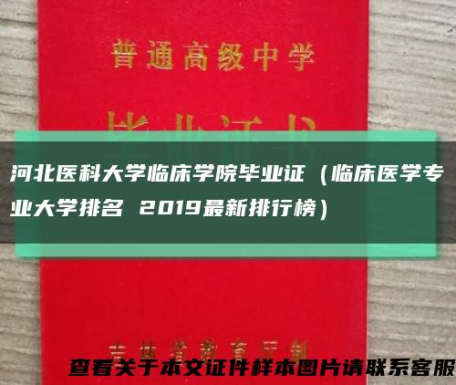河北醫科大學臨床學院畢業證（臨床醫學專業大學排名 2019最新排行榜）縮略圖