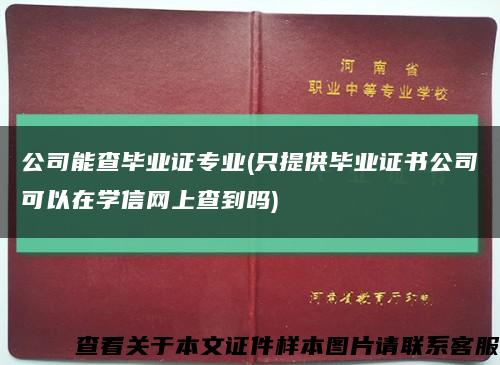 公司能查畢業證專業(只提供畢業證書公司可以在學信網上查到嗎)縮略圖