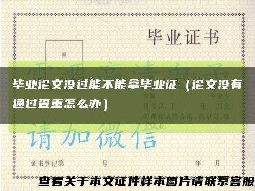 畢業論文沒過能不能拿畢業證（論文沒有通過查重怎么辦）縮略圖