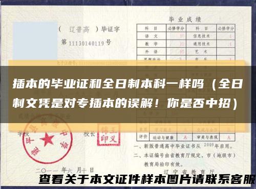 插本的畢業證和全日制本科一樣嗎（全日制文憑是對專插本的誤解！你是否中招）縮略圖